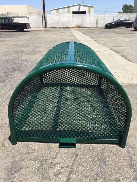 Custom wide lift off cage two lock boxes-green